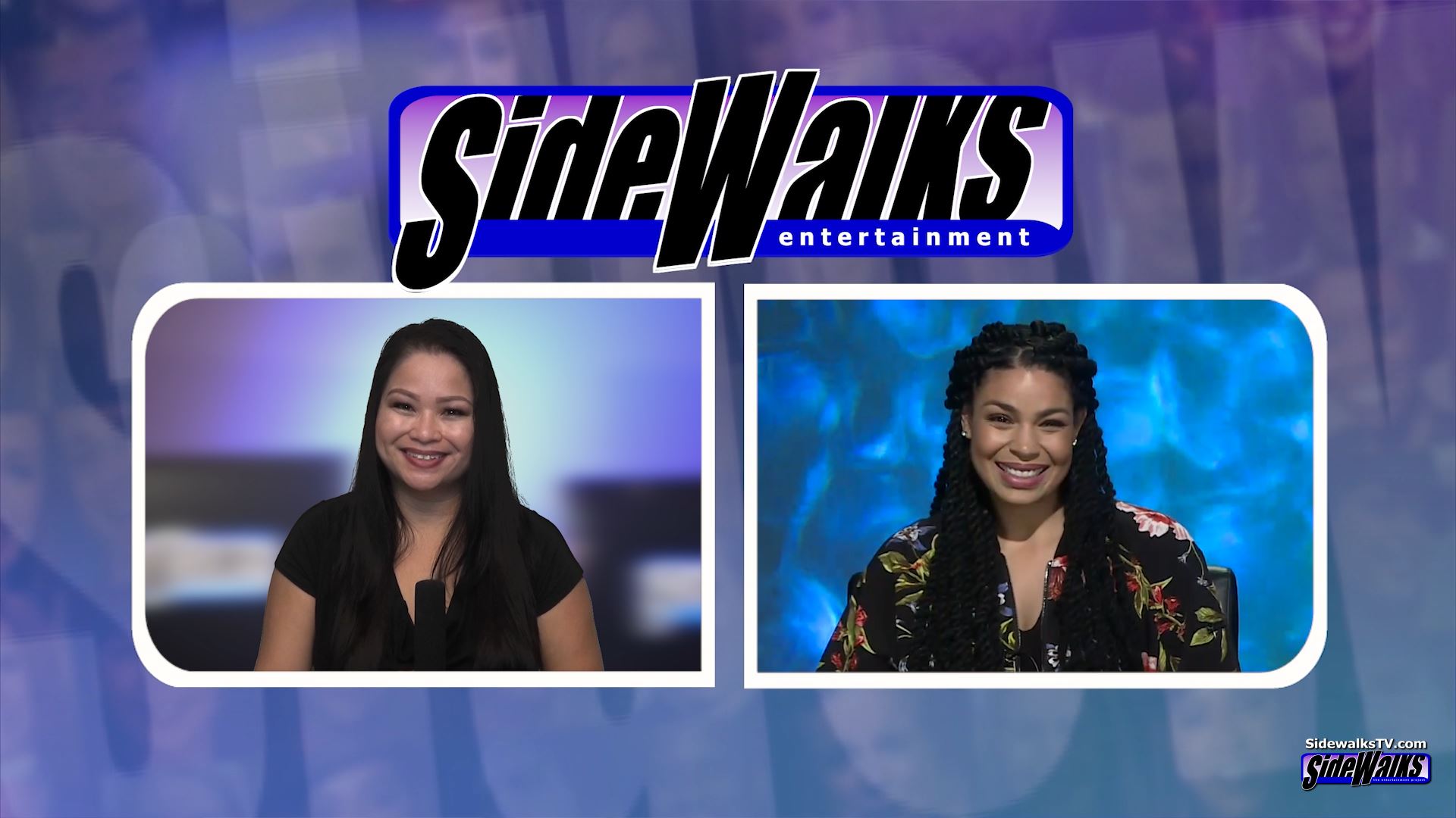 Screen capture of our host Lori Rosales and the singer during our interview