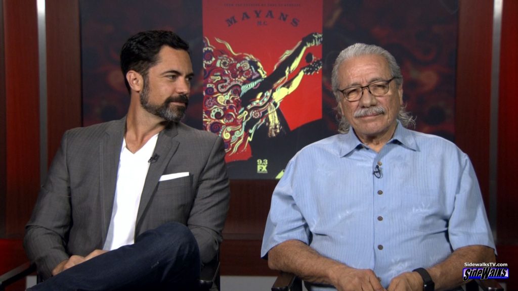 Danny Pino and Edward James Olmos on set during our interview