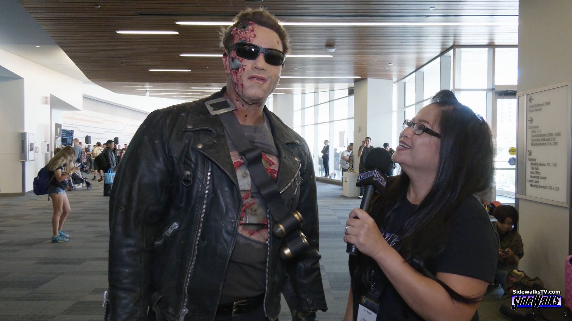Lori with cosplayer The Terminator at SVCC