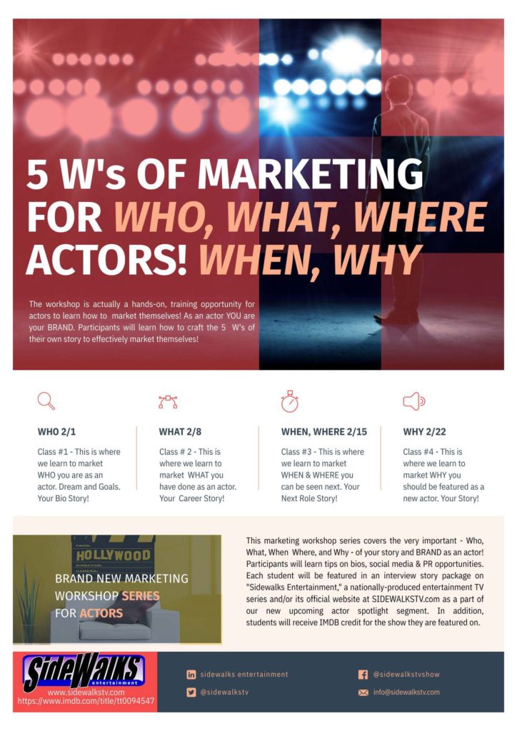 Marketing For Actors - Flyer Page 1