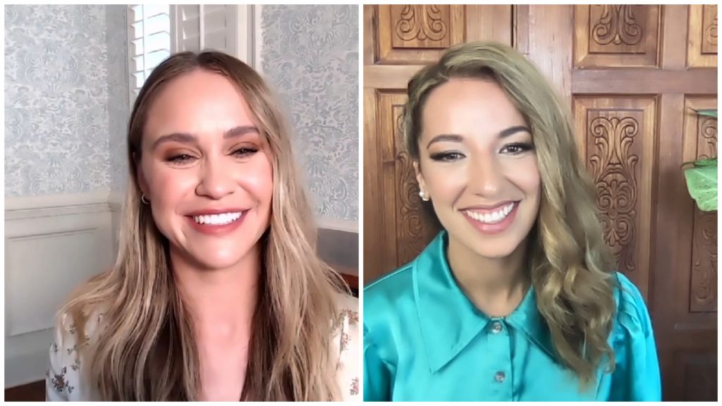 Becca Tobin and Vanessa Lengies in a side-by-side image