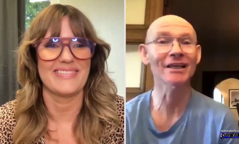 Rebecca Perry Cutter and Gary Lennon in a two shot