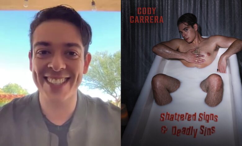 Cody Carrera and his album cover, Shattered Signs & Deadly Sins