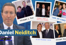 Daniel Neiditch and some of the celebrities he met.