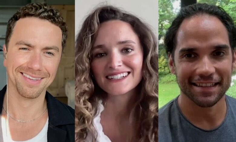 Richard Fleeshman , Christie Burke, and Reece Ritchie of The Ark
