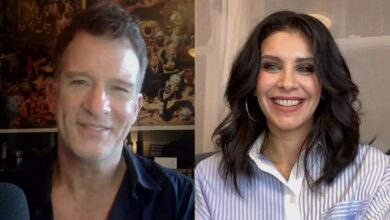 Thomas Jane and Nicole Chamoun in a two-shot