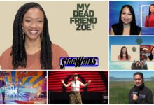 Collage of scenes and performers appearing in the episode
