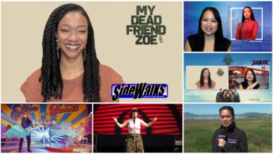 Collage of scenes and performers appearing in the episode