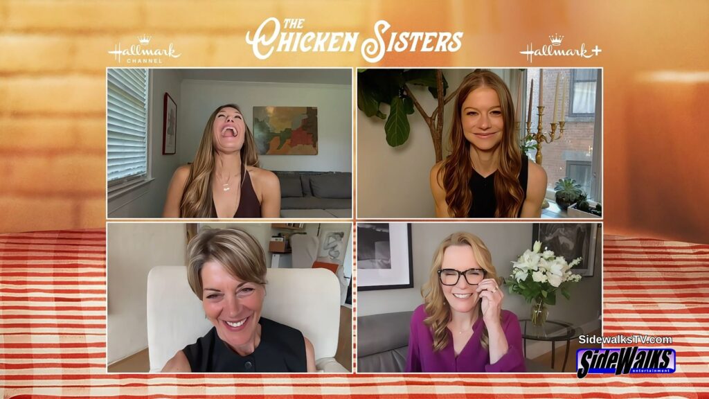 Four box with Schuyler Fisk, Genevieve Angelson, Wendie Malick ,and Lea Thompson laughing