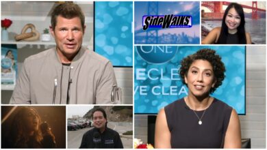 Collage of scenes and performers appearing in the episode