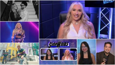 Collage of scenes and performers appearing in the episode