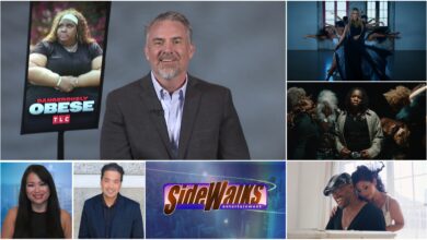 Collage of scenes and performers appearing in the episode