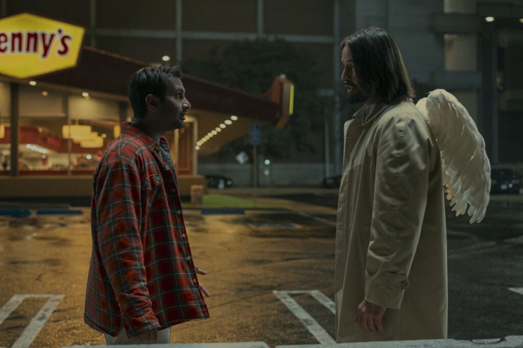Keanu Reeves (right) as Gabriel and Aziz Ansari as Ari