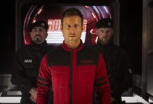 Glen Powell in a still from "The Running Man"