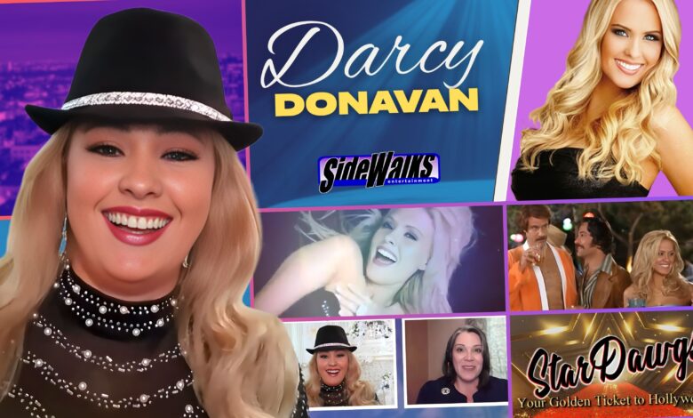Darcy Donavan and images of her during our interview