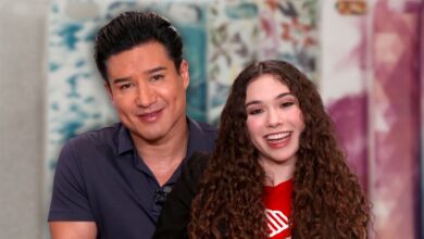 Mario Lopez and Ximena with background of phone covers