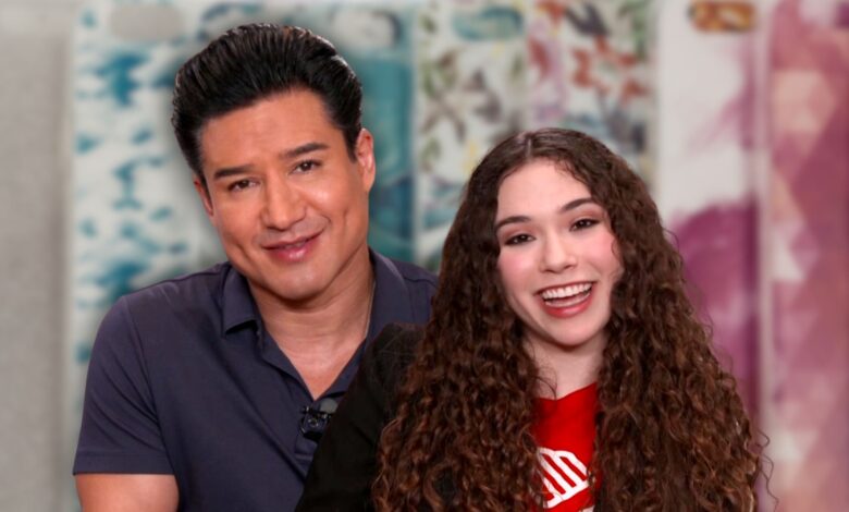 Mario Lopez and Ximena with background of phone covers
