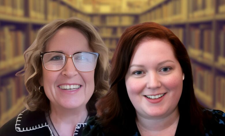 Faces of Filmmaker Kim A. Snyder and former Texas high school librarian Julie Miller.