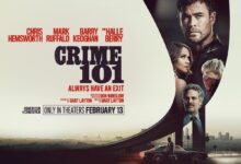 Poster for Crime 101 with faces of the actors