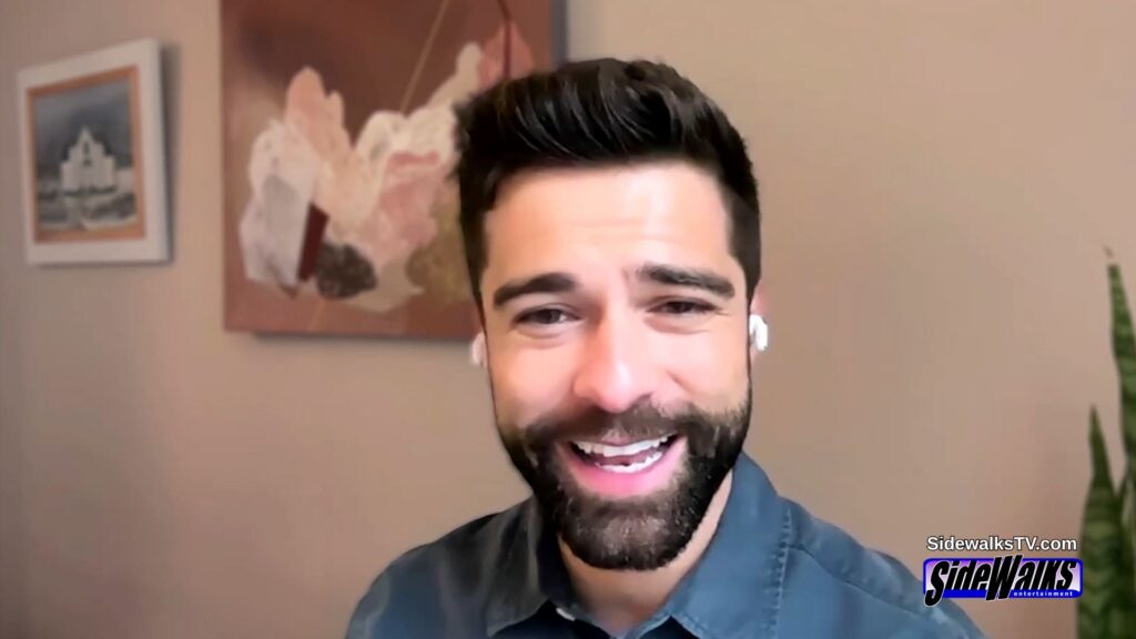 A split-screen interview featuring Scarlet Hunter, Markian Tarasiuk, and host Lori Rosales.