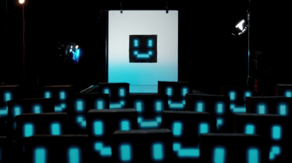 Production still from directors Daniel Roher and Charlie Tyrell's THE AI DOC: OR HOW I BECAME AN APOCALOPTIMIST