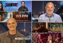 Collage of scenes and performers appearing in the episode