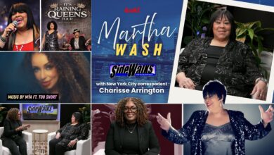 Collage of scenes and performers appearing in the episode