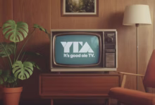 The YTA logo on an old fashion TV