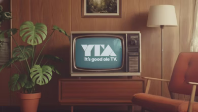 The YTA logo on an old fashion TV