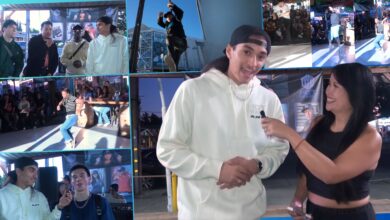 A collage with the dancing and a big image of Leon Tha Lion and host Lori Rosales