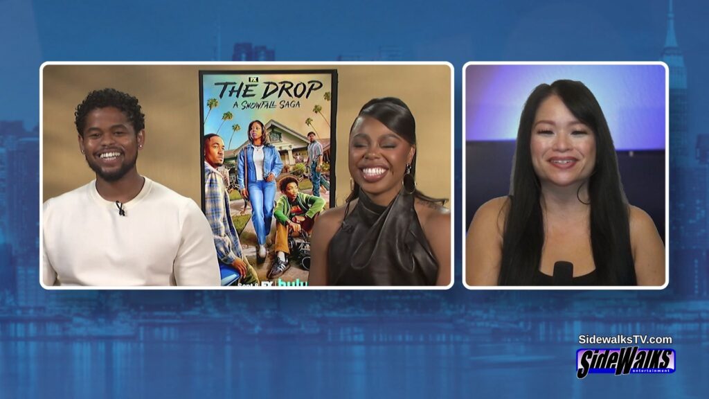 Split screen with guests Isaiah John and Gail Bean (left) and host Lori Rosales.
