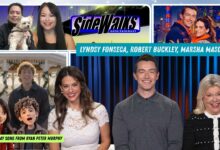 Collage of scenes and performers appearing in the episode