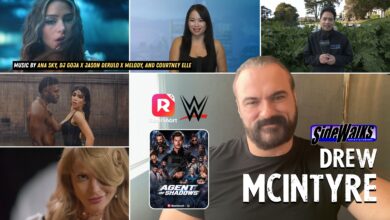 Collage of scenes and performers appearing in the episode
